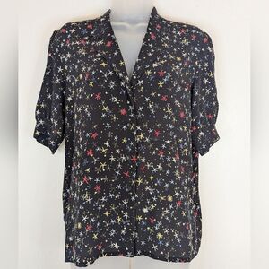 Anine Bing Silk Seastar Preppy Coastal Nautical Whimsigoth Beach Girl Top S